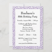 80e verjaardag Paars/wit nummerpatroon Kaart (Voorkant)