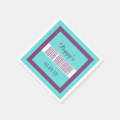 80e Verjaardag Paarse en Aqua Custom V01E6 Servetten (Hoek)
