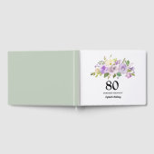 80e verjaardag Paarse Floral Guest Book Gastenboek (Volledig)