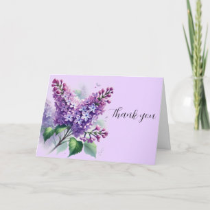 80e verjaardag Paarse Lila bloemen Dank u Bedankkaart
