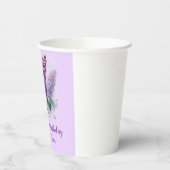 80e verjaardag Paarse Lila bloemen voorjaar Papieren Bekers (Links)