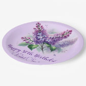80e verjaardag Paarse Lila bloemen voorjaar Papieren Bordje (Gekanteld)