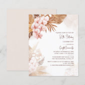80e verjaardag Pampas Grass Floral Invitation (Voorkant / Achterkant)