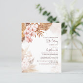 80e verjaardag Pampas Grass Floral Invitation (Staand voorkant)
