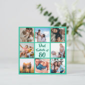 80e verjaardag Pap foto vierkant fotocollage kaart (Staand voorkant)
