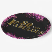 80e verjaardag papieren bordje (Gekanteld)