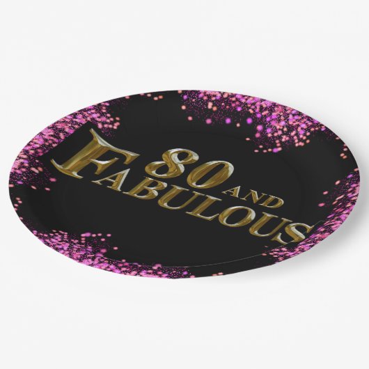 80e verjaardag papieren bordje (Gekanteld)