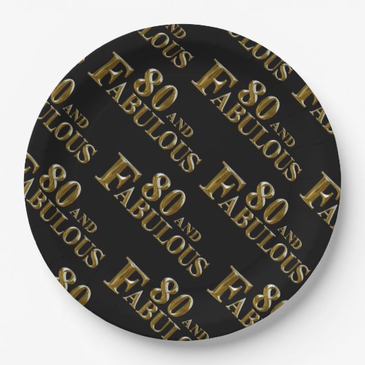 80e verjaardag papieren bordje (Voorkant)