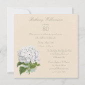 80e verjaardag Paris White Hydrangea Flower Kaart (Achterkant)