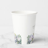 80e Verjaardag Party Blauw Wit Bloemen Custom Papieren Bekers (Rechts)