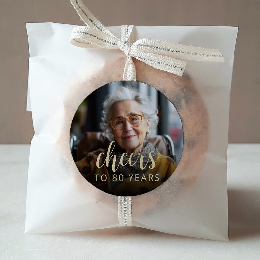 80e verjaardag Party Foto Proost Ronde Sticker