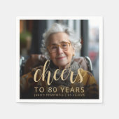 80e verjaardag Party Foto Proost Servet (Voorkant)
