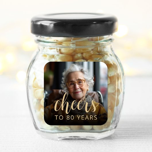 80e verjaardag Party Foto Proost Vierkante Sticker