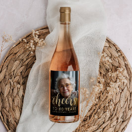 80e verjaardag Party Foto Proost Wijn Etiket