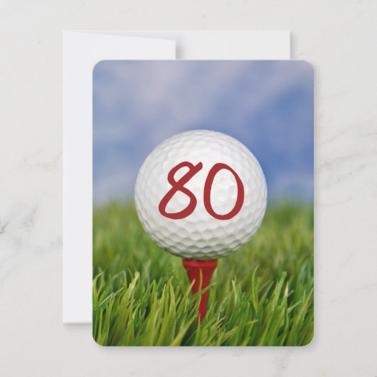 80e verjaardag Party Golf thema Kaart (Voorkant)