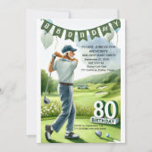 80e Verjaardag Party Golfer Sports Par Volwassen G Kaart (Voorkant)