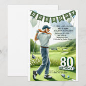80e Verjaardag Party Golfer Sports Par Volwassen G Kaart (Voorkant / Achterkant)