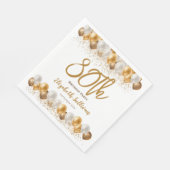 80e verjaardag Party Gouden ballon Servet (Hoek)