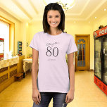 80e verjaardag Party Grijs Script Roze T-shirt<br><div class="desc">80 worden is een mijlpaal die het vieren waard is! Ontdek hoe ons grijze Script Pink 80th Birthday Party T-Shirt moeiteloos stijl en comfort combineert, waardoor het de perfecte kleding is om deze speciale gelegenheid te markeren. Of je nu een feestje organiseert of als gast aanwezig bent, dit must-have shirt...</div>