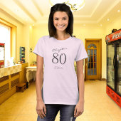 80e verjaardag Party Grijs Script Roze T-shirt