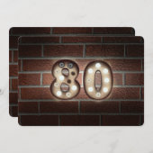 80e verjaardag Party-markiethouder lichten op baks Kaart (Voorkant / Achterkant)
