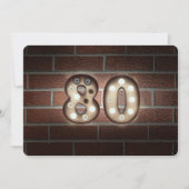 80e verjaardag Party-markiethouder lichten op baks Kaart (Voorkant)
