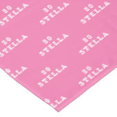 80e verjaardag Party Naam Roze Modern Patroon Tafelkleed (Gekanteld)