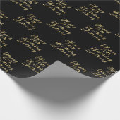 80e verjaardag Party Naam Zwart Modern Patroon Cadeaupapier (Hoek)