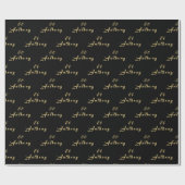 80e verjaardag Party Naam Zwart Modern Patroon Cadeaupapier (Vlak)