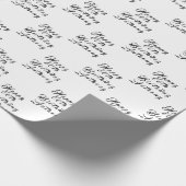 80e verjaardag Party Naam Zwart Modern Patroon Cadeaupapier (Hoek)