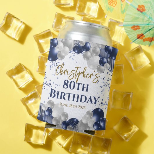 80e verjaardag Party Navy Ballonnen Blikjeskoeler (Insitu Zomer)