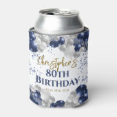 80e verjaardag Party Navy Ballonnen Blikjeskoeler (Blikje Voorkant)