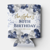 80e verjaardag Party Navy Ballonnen Blikjeskoeler (Achterkant)