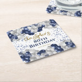 80e verjaardag Party Navy Ballonnen Kartonnen Onderzetters (Schuin)