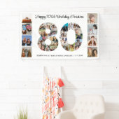 80e verjaardag Party Nummer 80 Fotocollage Spandoek (Insitu)