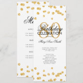 80e verjaardag Party Programma Gouden Glitter w / (Voorkant / Achterkant)