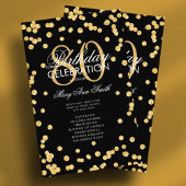 80e verjaardag Party Programma Gouden Glitter w /  Flyer