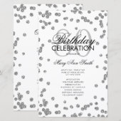 80e verjaardag Party Programma Zilveren Glitter Me (Voorkant / Achterkant)