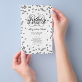 80e verjaardag Party Programma Zilveren Glitter Me Flyer (Hand)