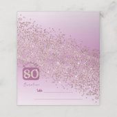 80e Verjaardag Party Roos Gold Glitter Plaatskaartje (Buitenkant ongevouwen)