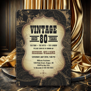 80e Verjaardag Party Thema Wereldkaart Kaart