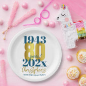 80e verjaardag Party Typografie Datum Papieren Bordje (Feest)