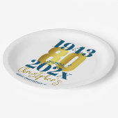 80e verjaardag Party Typografie Datum Papieren Bordje (Gekanteld)