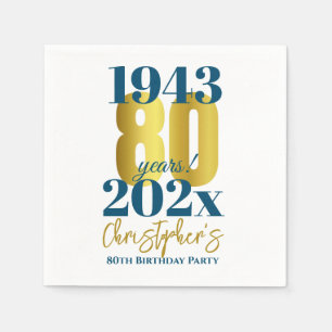 80e verjaardag Party Typografie Datum Servet