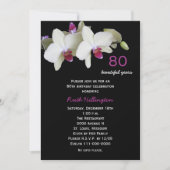 80e verjaardag Party Uitnodiging Orchideeën (Voorkant)