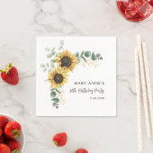 80e Verjaardag Party Zonnebloem Bloemen Papier Servet (Insitu)