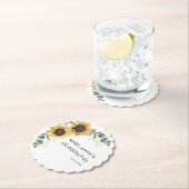 80e Verjaardag Party Zonnebloem Bloemen Script Kartonnen Onderzetters (Insitu)