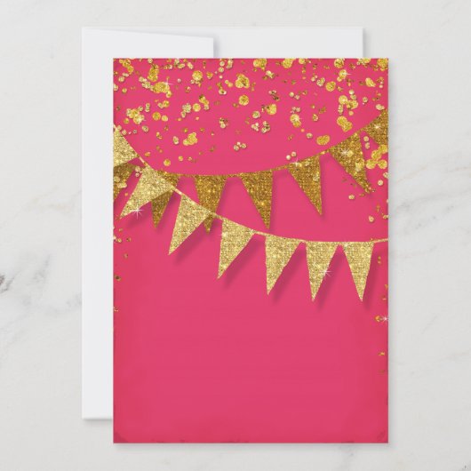 80e verjaardag Pennant Banner Confetti Kaart (Achterkant)