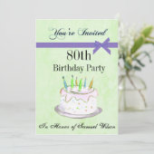 80e verjaardag Persoonlijke uitnodiging (Staand voorkant)