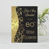 80e verjaardag Persoonlijke uitnodiging (Staand voorkant)